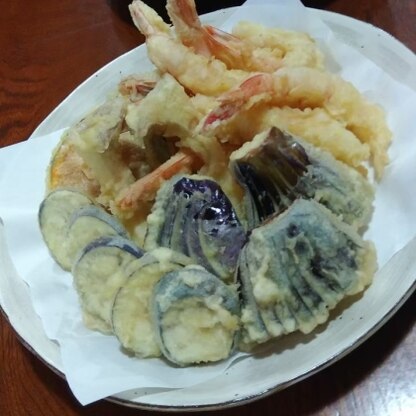 天ぷらサクサクで家族みんな大喜びでした。